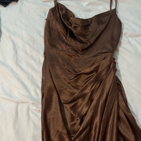 Reva Toffee Satin Balcony Corset Dress - Picture 6 of 6